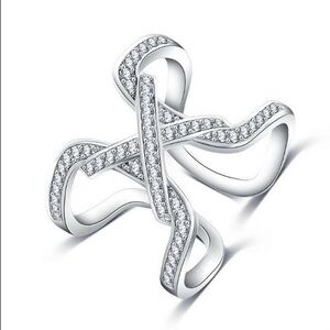 🔥CLEARANCE🔥Pave CZ X Cross Stitch Ring